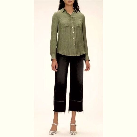 Banana Republic Dillon Classic-Fit Utility Shirt Olive Green - Size M - Picture 1 of 11